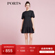 PORTS寶姿女裝春夏款寬松休閑短袖短款連衣裙SD8D008PFQ070 黑色 M (6)