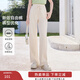 香影直筒闊腿褲女高腰2026春季新款寬松長(cháng)褲抽繩米白色垂感糯米褲 米色 M