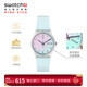 斯沃琪（Swatch）瑞士手表 無(wú)盡天藍 新年禮物雙歷初高中學(xué)生時(shí)尚石英腕表 GE713
