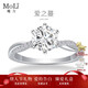 MoLi河南人工培育鉆石鉑金18K金六爪扭臂求婚鉆戒指婚戒大克拉IGI證書(shū) 銀培育主鉆D色VVS/3EX/證書(shū)禮盒 1克拉優(yōu)品鉆