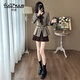 妤遇（YUUZYUUS）品牌女裝小香風(fēng)套裝裙女2026春秋新款時(shí)尚減齡氣質(zhì)名媛千金兩件套 深棕色 M