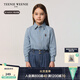 Teenie Weenie  Kids小熊童裝25春夏新款男女童寶寶長(cháng)袖牛仔襯衫 淺牛仔色 100 cm