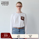 Teenie Weenie小熊女裝春裝簡(jiǎn)約休閑寬松休閑時(shí)尚圓領(lǐng)長(cháng)袖T恤上衣 白色 165/M