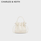 CHARLES&KEITH26春季新品抽繩簡(jiǎn)約手提水桶包斜挎包女神節生日禮物CK2-10271696 Cream奶白色 S