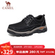 駱駝（CAMEL）磨砂牛皮男士工裝大頭休閑皮鞋 G13A307163 黑色 43 