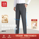 紅豆西褲男含羊毛秋季修身商務(wù)正裝筆挺西裝褲純色品質(zhì)長(cháng)褲直筒褲子男 S6灰色 32