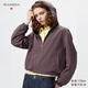 優(yōu)衣庫合作款/女裝防風(fēng)連帽短外套484022 19 酒紅色 M