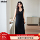 MsShe【莫代爾背心裙襯衫套裝】大碼女裝2026春裝胖mm打底連衣裙 莫代爾針織裙-黑色現貨-5052 3XL