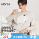 ubras貼貼系列奶酪絨睡衣女萌化動(dòng)物家居服套裝情侶男秋冬 男-影灰色 2XL