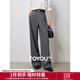 初語(yǔ)美拉德休閑直筒褲女2024秋季新款高腰顯瘦垂感氣質(zhì)西褲長(cháng)褲子 深灰色 29