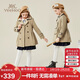 英氏（YEEHOO）女童風(fēng)衣兒童外套中大童裝上衣雙排扣英倫學(xué)院淑女春裝 卡其 160