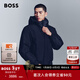 雨果博斯BOSS 男士冬季徽標裝飾連帽羽絨服 404-深藍色 M (48)