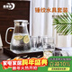 青蘋(píng)果水壺水杯套裝 涼水壺冷水壺錘紋耐熱玻璃嘟嘟壺*1錘紋玻璃杯*6
