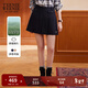 Teenie Weenie小熊女裝半身裙秋季少女感學(xué)院純色百褶裙 藏青色 M