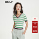 ONLY時(shí)尚百搭修身短款短袖V領(lǐng)針織衫女|123324002 E26 多色條紋ARMAH KNIT STRIPE XS 155/76A