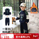 迪士尼寶寶（Disney Baby）男童套裝兒童加絨衛衣衛褲中小童裝冬季加厚保暖休閑裝 深藍 140