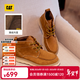 卡特（CAT）馬丁靴工裝靴男鞋25冬季新品加絨薄絨升級款保暖休閑復古靴機車(chē)靴 淺棕P726976 40