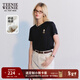 Teenie Weenie小熊女裝夏季圓領(lǐng)短袖T恤簡(jiǎn)約時(shí)尚寬松松弛休閑上衣 黑色 160/S