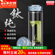 水宜生雙層玻璃杯純鈦水杯高檔泡茶杯男士帶蓋鈦杯抑菌男款水晶玻璃杯 【天青藍】大號+禮盒380ml