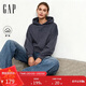 蓋璞女裝2025秋季新款印花字母logo寬松抓絨連帽衛衣美版429497