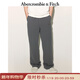 Abercrombie & Fitch小麋鹿圖案美式保暖抓絨直筒衛褲長(cháng)褲25秋冬新款男裝134-5142 深灰色 XS (170/70A) 偏大偏長(cháng)，建議小一碼