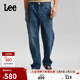 Lee26春夏新品五袋款762寬松直筒牛仔褲復古中藍男 中藍色 34