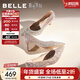 百麗（Belle）吉娜同款高跟鞋女商場(chǎng)款四季單鞋婚鞋BDAK3AQ6 浮光躍金-跟高6.5CM 38