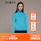 PORTS寶姿秋冬新品鏤空條紋logo繡花針織衫LM9K441NKW008 大西洋藍 L