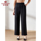 俞兆林中老年女裝毛呢褲女秋冬加厚松緊腰媽媽休閑褲婆婆褲子 Y244K4001