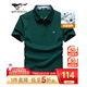 七匹狼短袖T恤男夏季5A抗菌休閑凈色冰絲涼感翻領(lǐng)Polo打底衫男裝商務(wù)短t 202(深綠)-升級版 L 170/88A