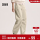 森馬（Semir）休閑褲女春半松緊腰打褶抽繩闊腿褲女生工裝風(fēng)長(cháng)褲101125127003A