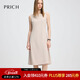 PRICH淡人穿搭氣質(zhì)圓領(lǐng)無(wú)袖連衣裙2025夏季新款收腰顯瘦長(cháng)裙女 35米色 M (165)
