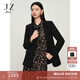 玖姿（JUZUI）商場(chǎng)同款通勤鉆飾設計感收腰西裝女秋款JWDQ40203 素黑 M