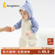 童泰（TONGTAI）嬰兒連體衣秋冬寶寶衣服兒童珊瑚絨連帽哈衣休閑外出抱衣爬服 藍色 90cm