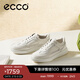 愛(ài)步（ECCO）平底鞋女 倪妮同款牛皮板鞋系帶休閑運動(dòng)鞋 街頭272803 白色/灰白色27280356946 39