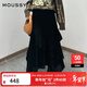 moussy 新品法式田園風(fēng)不規則荷葉邊半身裙028IAZ31-1012 020黑色 M