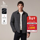 哈吉斯（HAZZYS）男裝 冬款襯衫式翻領(lǐng)絎縫棉服高彈簡(jiǎn)約男士外套ASSZU0CDX12 深灰色CC XL （180/100A 50）