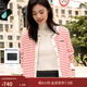 Tommy Hilfiger25秋冬新款女裝純棉條紋修身針織背心/鑲邊圓領(lǐng)針織開(kāi)衫外套 【條紋圓領(lǐng)開(kāi)衫】紅白條紋04Z M （推薦：110-120斤）