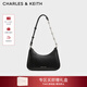 CHARLES&KEITH拉鏈簡(jiǎn)約通勤輕便鏈條腋下包生日新年禮物送女友CK2-20271604 Noir黑色 S