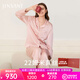 金三塔真絲睡衣女100%桑蠶絲外穿絲滑親膚兩件套睡褲居家服禮物 [輕奢禮推薦]22姆米桃盈粉 L