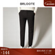 Brloote/巴魯特毛呢休閑褲男彈力修身長(cháng)褲秋冬商務(wù)休閑西褲 黑色 170/78A