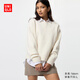 優(yōu)衣庫女裝舒芙蕾圓領(lǐng)針織衫/毛衣毛衫479157 01 乳白色 M