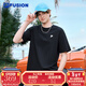 斐樂(lè )（FILA）FUSION潮牌情侶多彩短袖T恤新款男女短T時(shí)尚大logo短袖 正黑色-BK M 170/92A 【寬松版型】