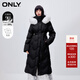 ONLY秋冬90白鵝絨保暖直筒連帽長(cháng)款羽絨服女|123412041 H1Z 黑色 S 160/80A