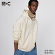 優(yōu)衣庫合作款/男裝女裝寬松連帽拉鏈運動(dòng)開(kāi)衫/長(cháng)袖外套衛衣485735 30 淺米色 L