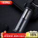 膳魔師（THERMOS）雙層玻璃400ml男女水杯茶杯水紋行者帶茶漏杯TCGB-400-D-BK 黑色