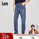 Lee【張凌赫代言】25新品舒適錐形五袋款中藍色男牛仔褲A08178 中藍色 32