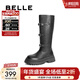 百麗（Belle）顯瘦舒適騎士靴女增高厚底長(cháng)靴D4H1DDG4 黑色 36 (230mm)