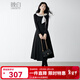 晚白2026年春款時(shí)尚波點(diǎn)法式拼接裙子修身顯瘦彈力舒適通勤連衣裙 黑色 XL