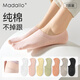 莫代爾純棉襪子女士7雙春夏季吸汗透氣淺口隱形防滑不掉跟夏天船襪女